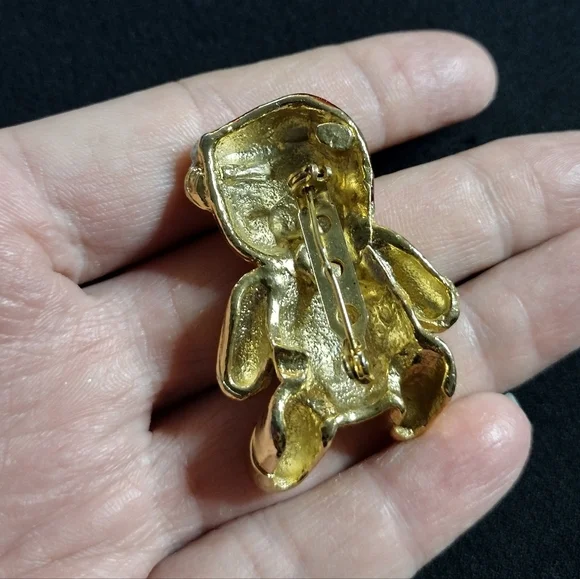 Vintage AJC Santa Teddy Bear Brooch - Picture 2 of 7